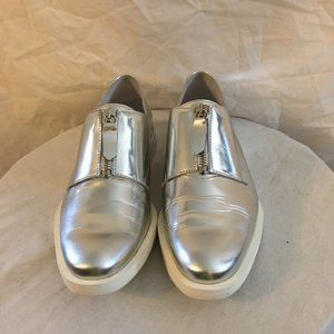 Miista Silver Zip Front Oxford